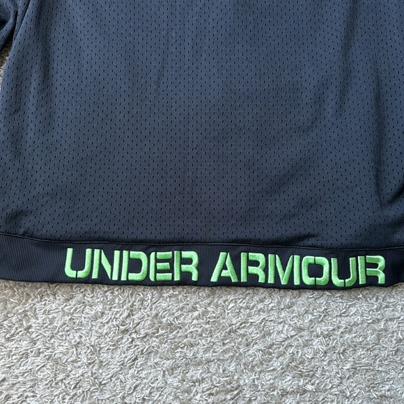 EUC Men’s Under Armour Black/Neon Green Reversible Full Zip Up Jacket Size XXL - Picture 5 of 9